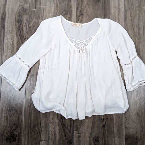 Hollister Tops - Hollister White Sheer Boho Blouse Extra Small